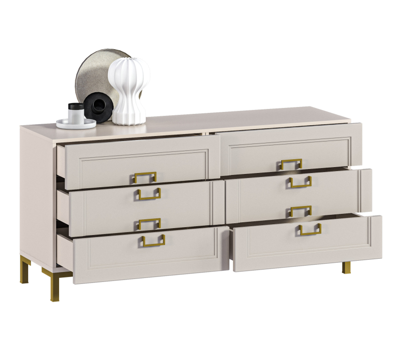 Комоды, Комод Ассоль СБ-3435 Кашемир серый/МДФ Кашемир