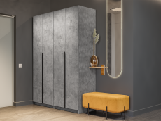 Шкафы распашные, Шкаф складной Е1 Локер ("Гармошка") 162х52.5х220 см,с полками и двумя модулями