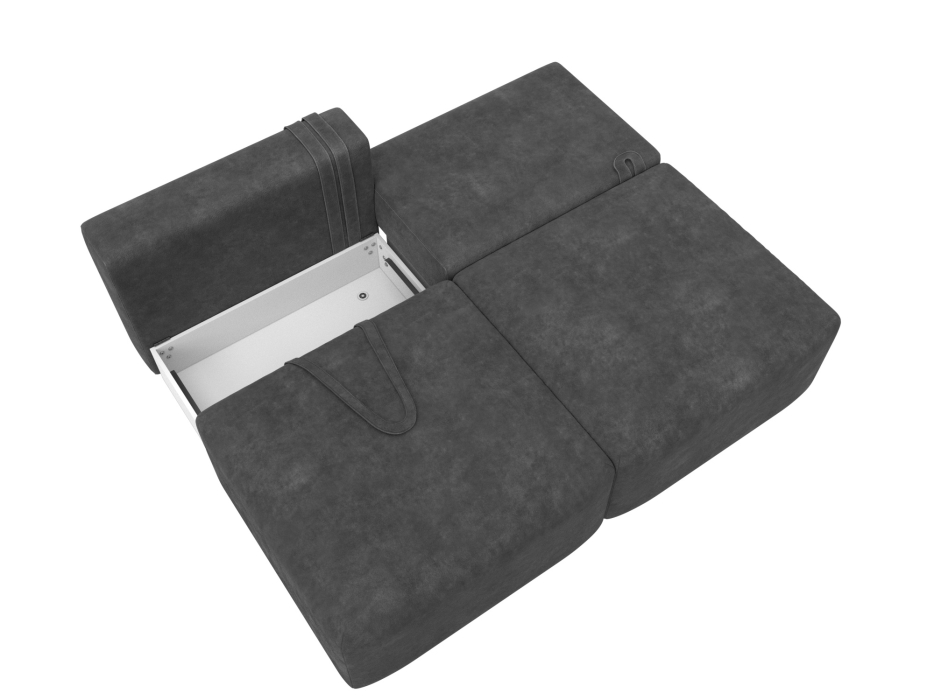 Диваны еврокнижки, Диван прямой модульный Лига-060 НПБ, велюр BRUT