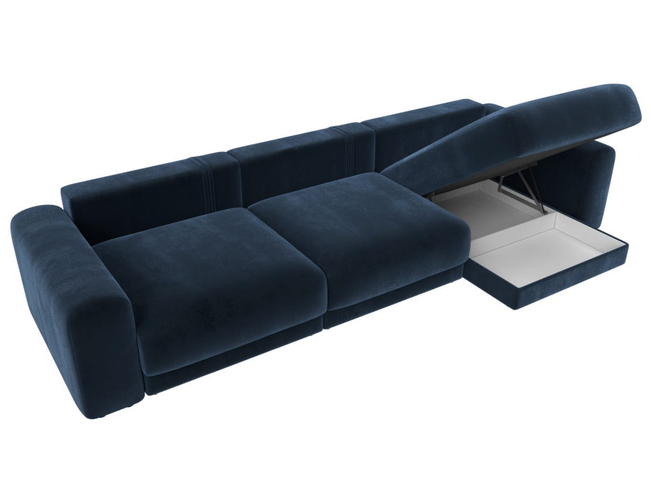 Диваны угловые в гостиную, Диван угловой Лига-056 НПБ Лонг угол универсальный, велюр TOWER