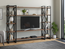 Стеллажи, Стеллаж Айсберг Лофт 240х182-4 v4 черный