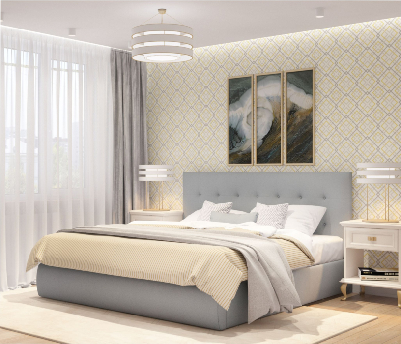 Мягкая кровать, Мягкая кровать Selesta 1600 с ортопед.основанием с матрасом АСТРА