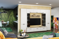 Стенки для гостиной, Модульная гостиная Грейс композиция 6  Гикори Джексон Светлый