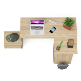 Угловой компьютерный стол Мори МС-16 правый с тумбой ТМП400