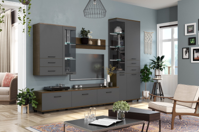 Модульная гостиная Грейс композиция 11  Гикори Джексон Темный