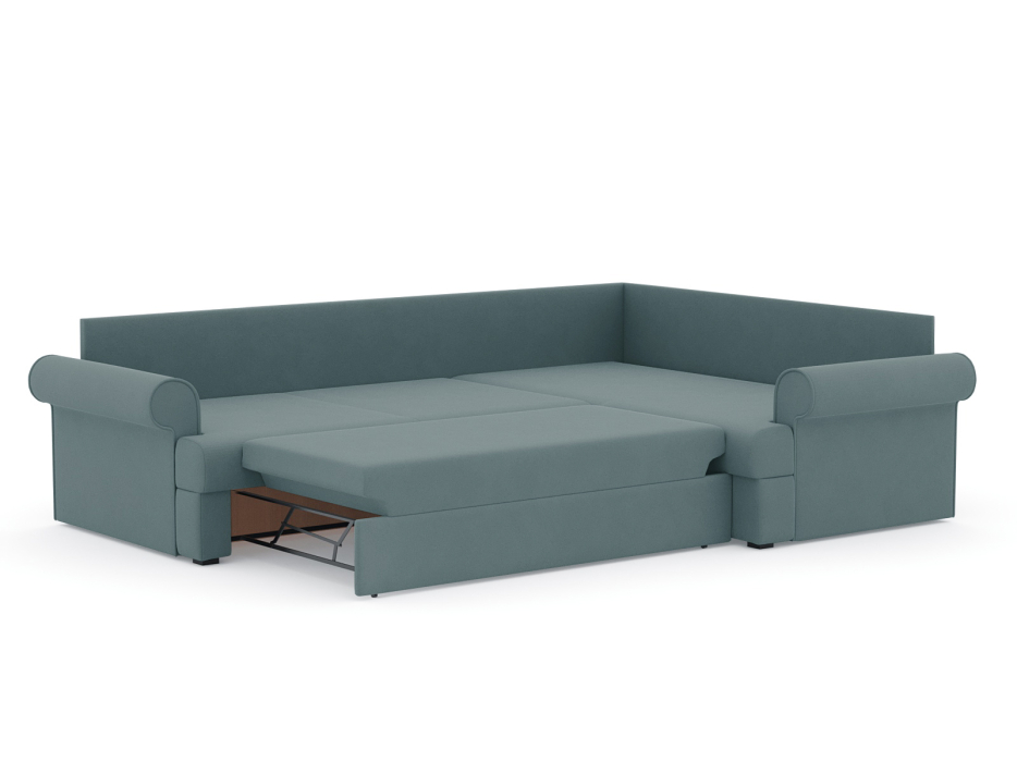 Диваны угловые в гостиную, Диван-кровать угловой Мирта дельфин, велюр