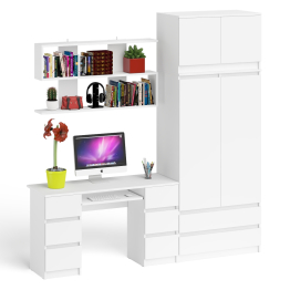 Шкаф-комод с антресолью Мори МШ900.1 со столом для работы и учёбы и книжной полкой