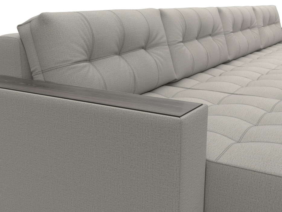 Дизайнерские диваны для гостиной, Диван П-образный с декором Лига-049 НПБ Лонг, рогожка Амур