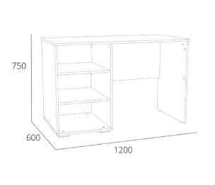 Стол письменный с надстройкой Элиот НМ 041.68 + НМ 041.69
