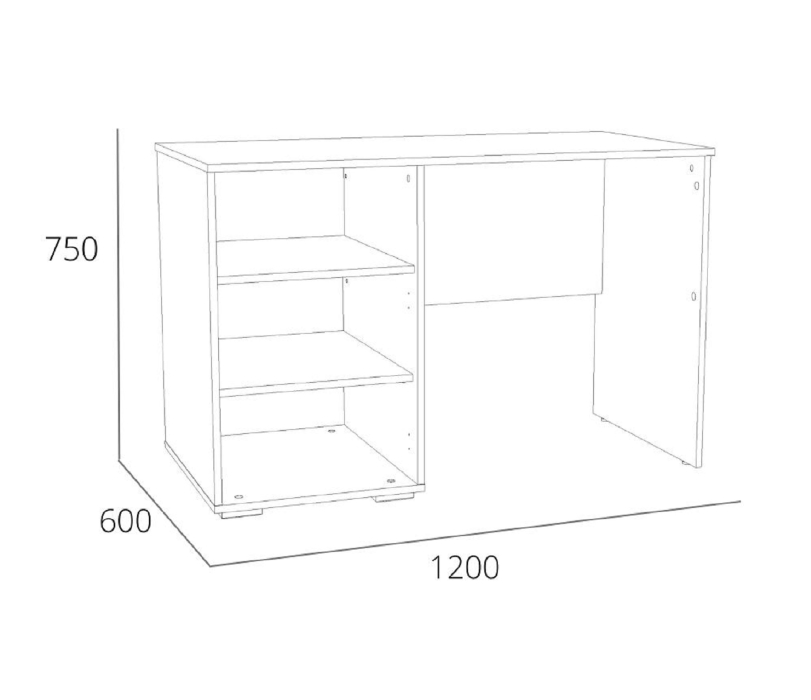 Прямые, Стол письменный с надстройкой Элиот НМ 041.68 + НМ 041.69