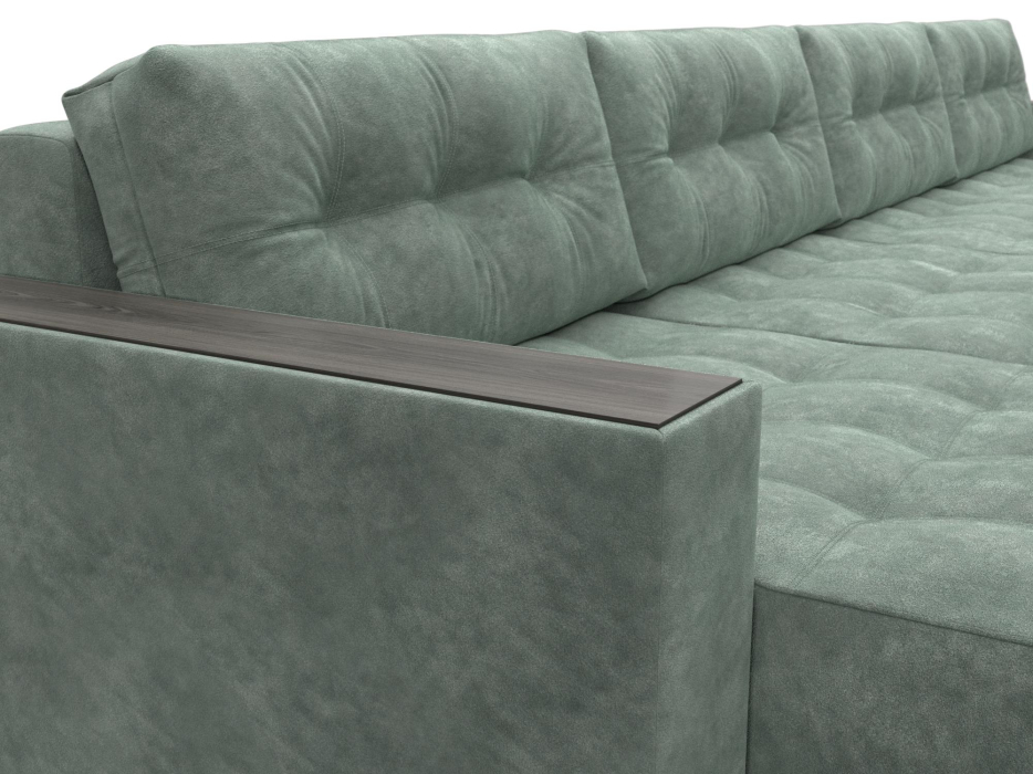 Дизайнерские диваны для гостиной, Диван П-образный с декором Лига-049 НПБ Лонг, велюр BRUT