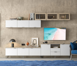 Гостиная Анима, дуб серый, белый