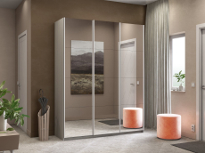 Шкафы-купе 3-х дверные, Шкаф-купе Прайм 3-х дверный Зеркала/Доводчики 210х57х230