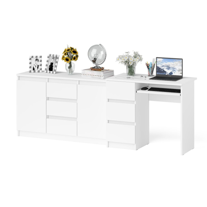 Домашние кабинеты, Тумба-комод Мори МК1200.3 и Мори стол компьютерный МС-6 левый