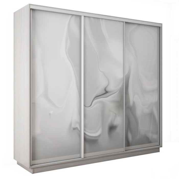 Шкафы-купе 3-х дверные, Шкаф-купе Экспресс 3-х дверный Фотопечать Шелк Стекла 210х45х240