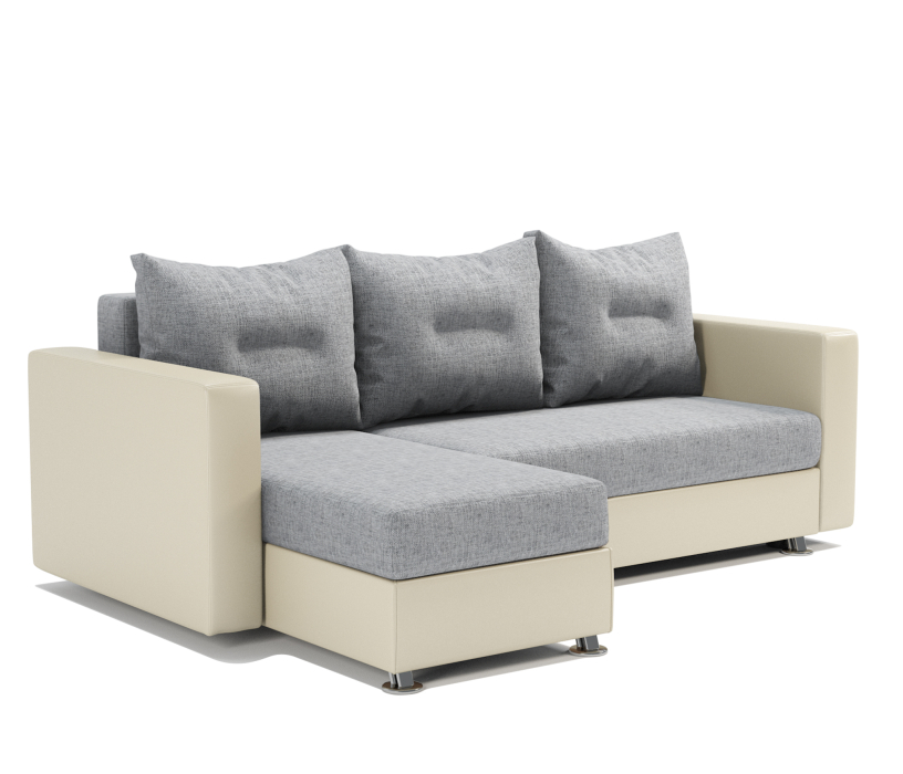 Диваны угловые в гостиную, Угловой диван Ария левый, шенилл / экокожа