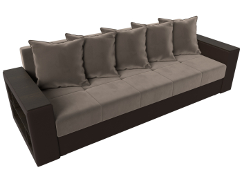 Диван прямой Дубай Лайт полки слева, велюр/экокожа