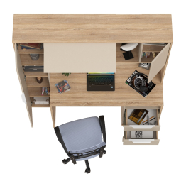 Домашний офис Моби Комфорт 12.95N и кресло 103 серое
