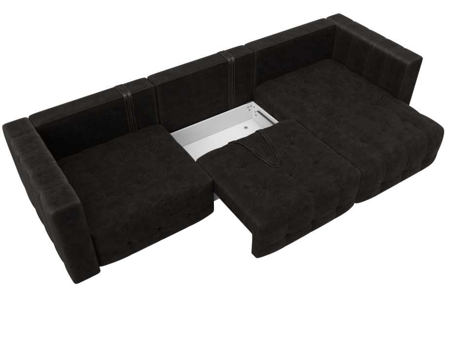 Дизайнерские диваны для гостиной, Диван угловой Лига-052 НПБ Лонг угол универсальный, велюр BRUT