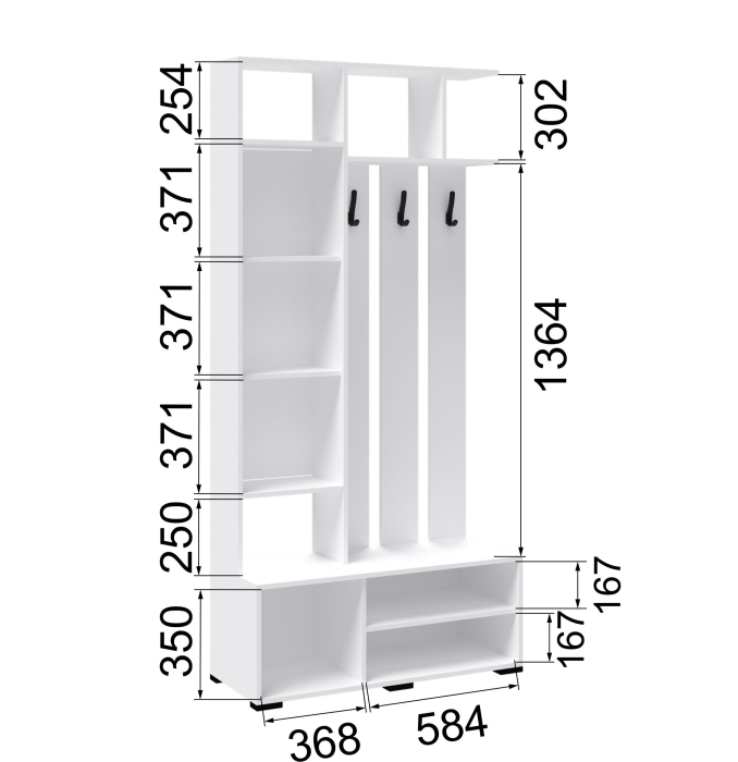 Модульные прихожие, Прихожая Бриз Центральная секция