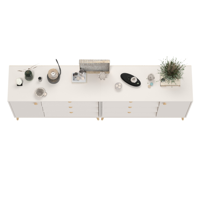 Комоды, Два комода на ножках с дверкой и тремя ящиками Афина