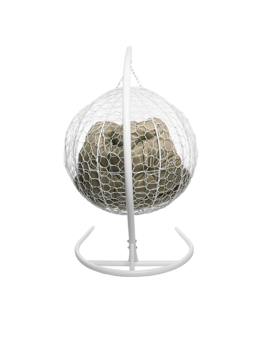 Подвесные кресла, Подвесное кресло ДЛЯ ДВОИХ с ротангом белое