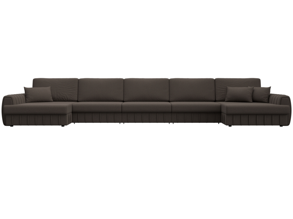 Диваны угловые в гостиную, Диван П-образный Лига-057 НПБ МегаЛонг, рогожка Амур