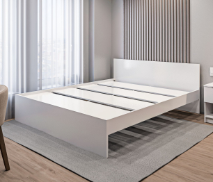 Кровать Бруклин СБ-3355 белая с матрасом Сити - Бормио 1800*2000