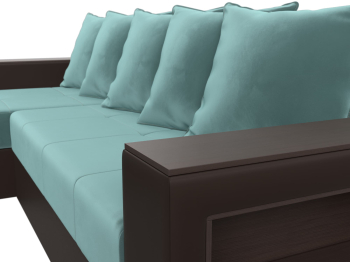 Диван угловой Дубай Лайт, велюр/экокожа, левый угол