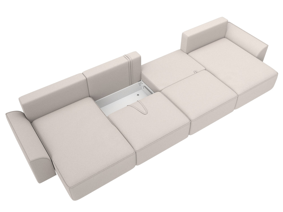 Диваны прямые со спальным местом, Диван п-образный Лига-048 НПБ лонг, замша JOLY