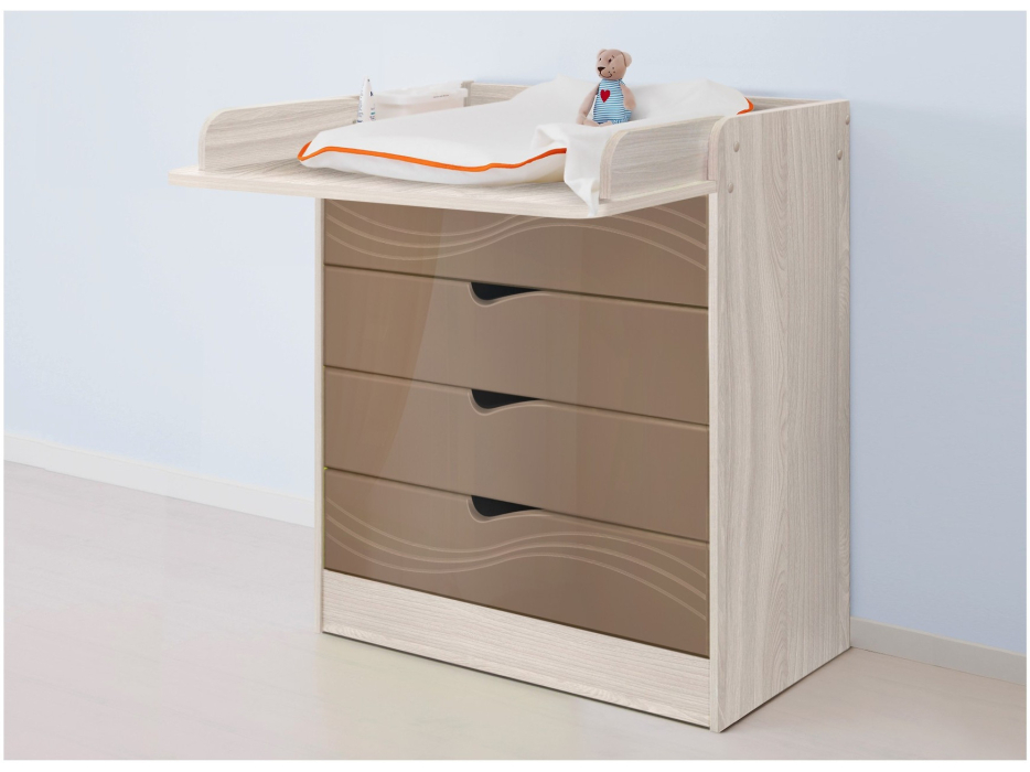 Пеленальные комоды, Комод раскладной Бриз МДФ Волна (Ясень шимо светлый)