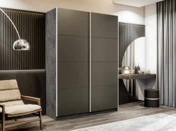 Шкаф-купе Прайм 2-х дверный Стекла хаки/Доводчики 160х57х230