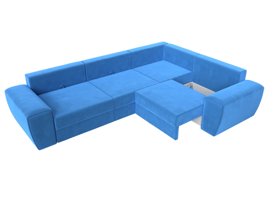 Диваны угловые в гостиную, Диван угловой Лига-008 Long правый, велюр