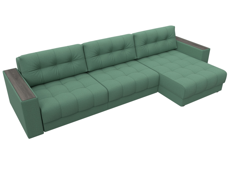 Дизайнерские диваны для гостиной, Диван угловой с декором Лига-049 НПБ Лонг, рогожка Амур