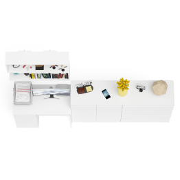 Стол компьютерный дверка и выдвижной ящик слева с комодом МК1600.1 и полкой Мори 900