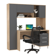 Прямые компьютерные столы, Домашний офис Mobi Комфорт 12.95N с компьютерным креслом 103 чёрного цвета