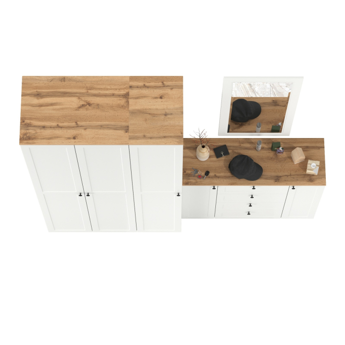 Прихожие, Набор мебели в прихожую Остин с зеркалом № 38