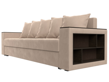 Диван прямой Дубай Лайт полки справа, велюр