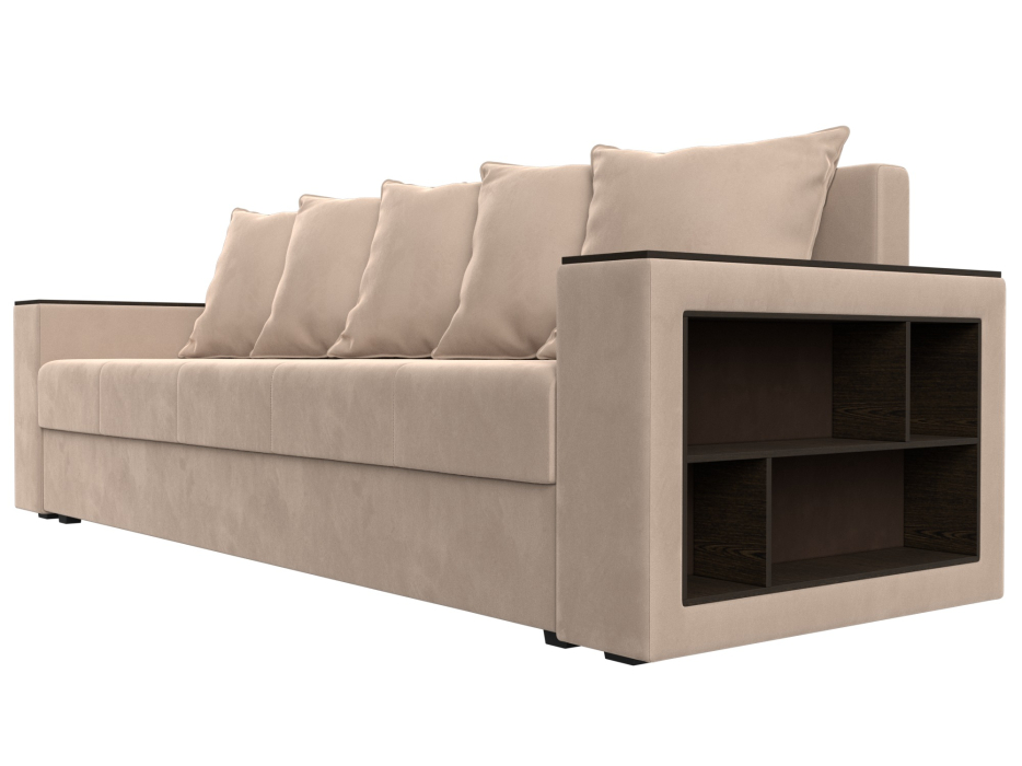 Диваны прямые, Диван прямой Дубай Лайт полки справа, велюр