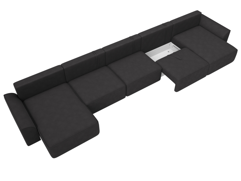 Диваны еврокнижки, Диван П-образный Лига-048 НПБ МегаЛонг, замша JOLY