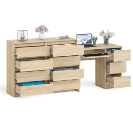 Комод Мори МК1200 8-мь ящиков со столом компьютерным МС-6 правым