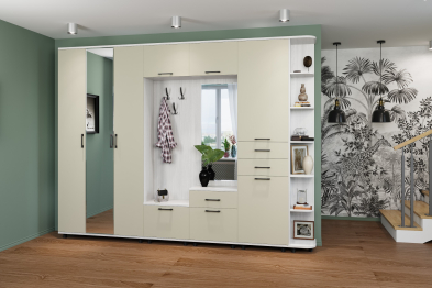 Модульная прихожая Грейс композиция 5  Снежный Ясень