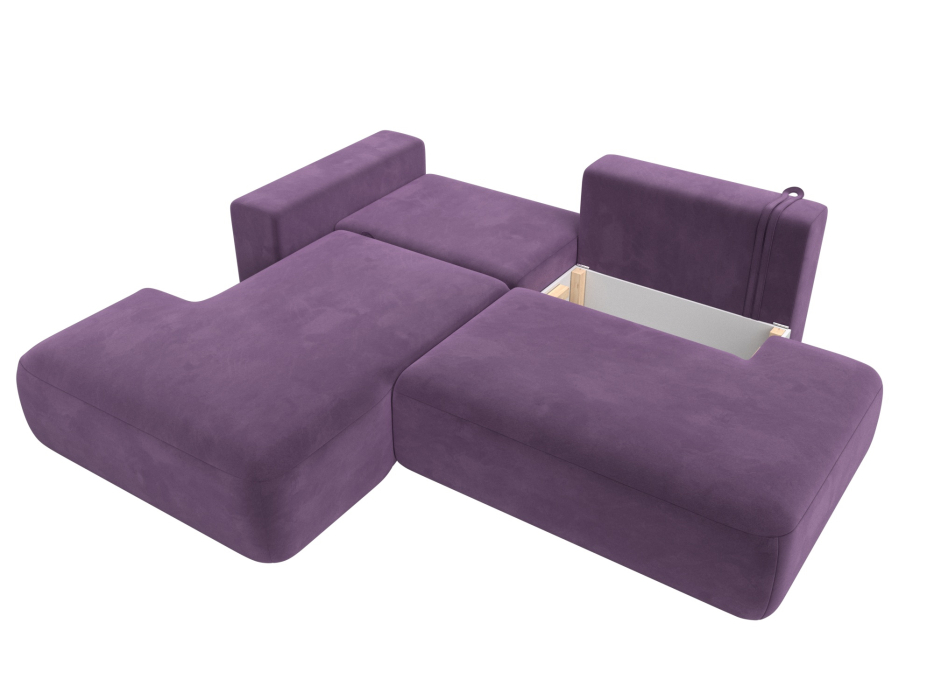Диваны угловые в гостиную, Диван угловой Лига-036 Модерн левый угол, микровельвет