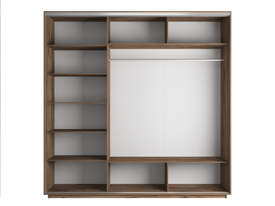 Шкафы-купе, Шкаф-купе Экспресс Медиум (1 зеркало) трио 2400 x 1800 x 600