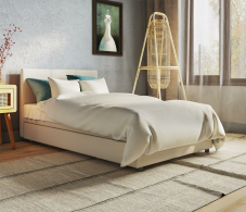 Мягкая кровать, Кровать тахта Классика 160 с подъемным механизмом, замша / экокожа