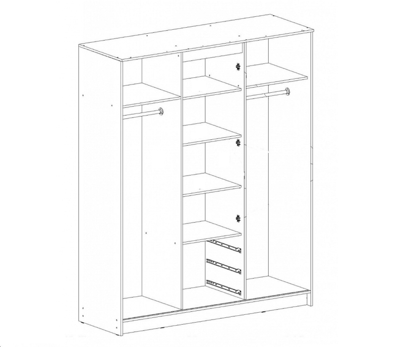 Шкафы-купе, Шкаф-купе комбинированный Маэстро Венге
