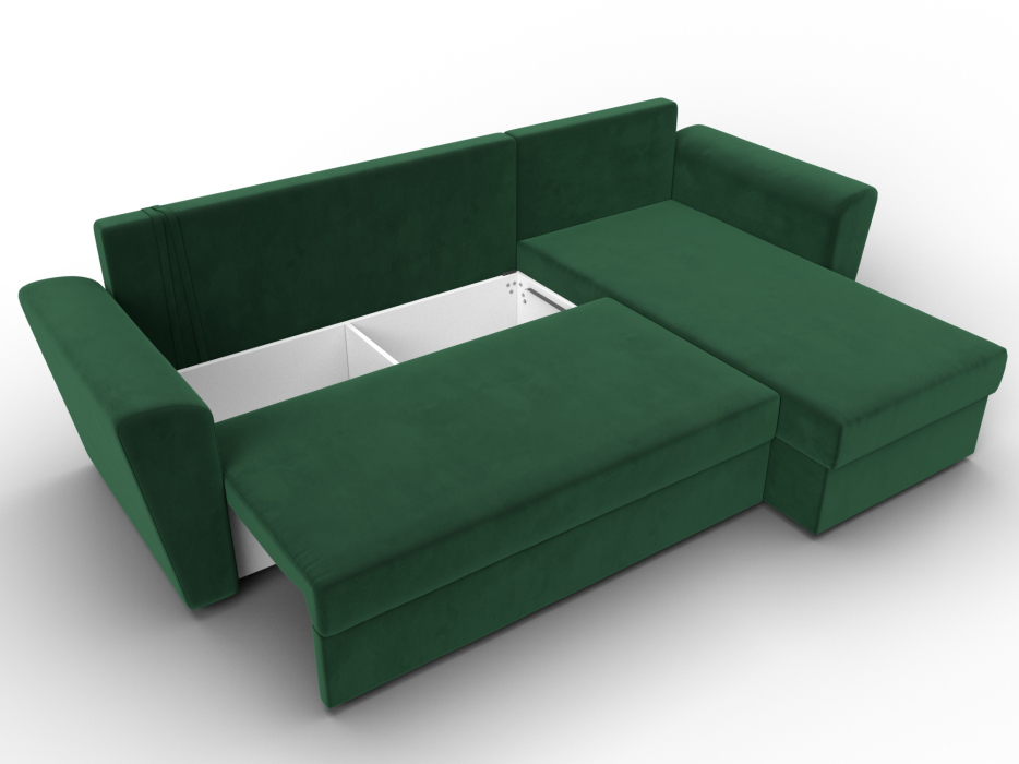 Диваны угловые в гостиную, Угловой диван Амстердам Лайт правый угол, велюр