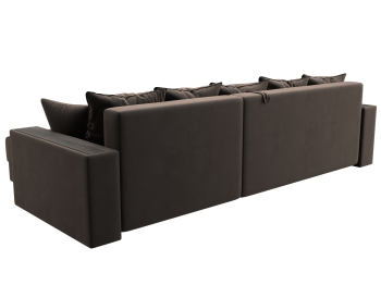 Диван угловой с декором и полкой Лига-050 НПБ, велюр SEVEN