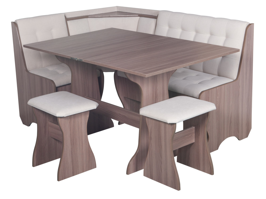 Кухонные уголки, Кухонный уголок Стиль 1Л (со столом СТ3) Ясень шимо темный / велюр