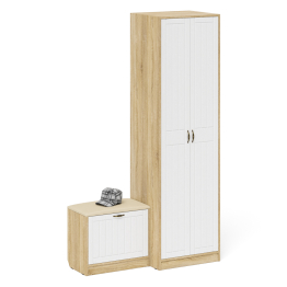 Шкаф для прихожей с обувницей с сиденьем П-6 № 10 МДФ фрезеровка прованс